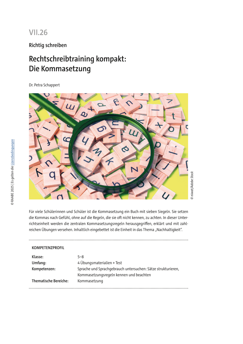 Rechtschreibtraining kompakt: Die Kommasetzung