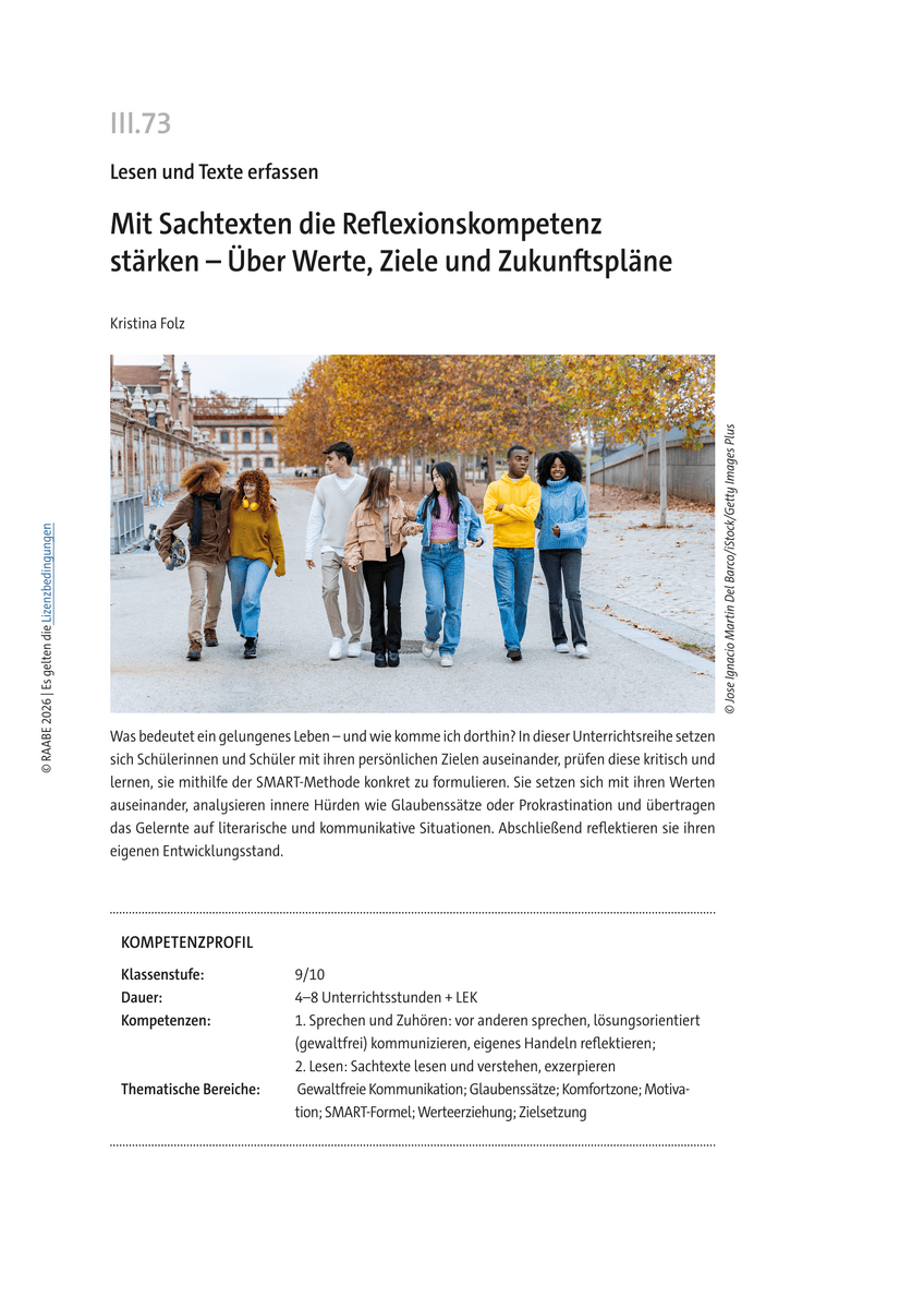 Mit Sachtexten die Reflexionskompetenz stärken