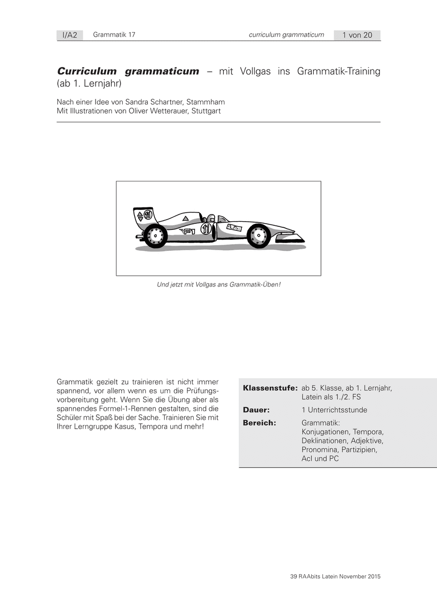 Curriculum grammaticum
