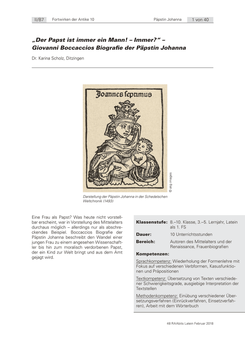 „Der Papst ist immer ein Mann! – Immer?“