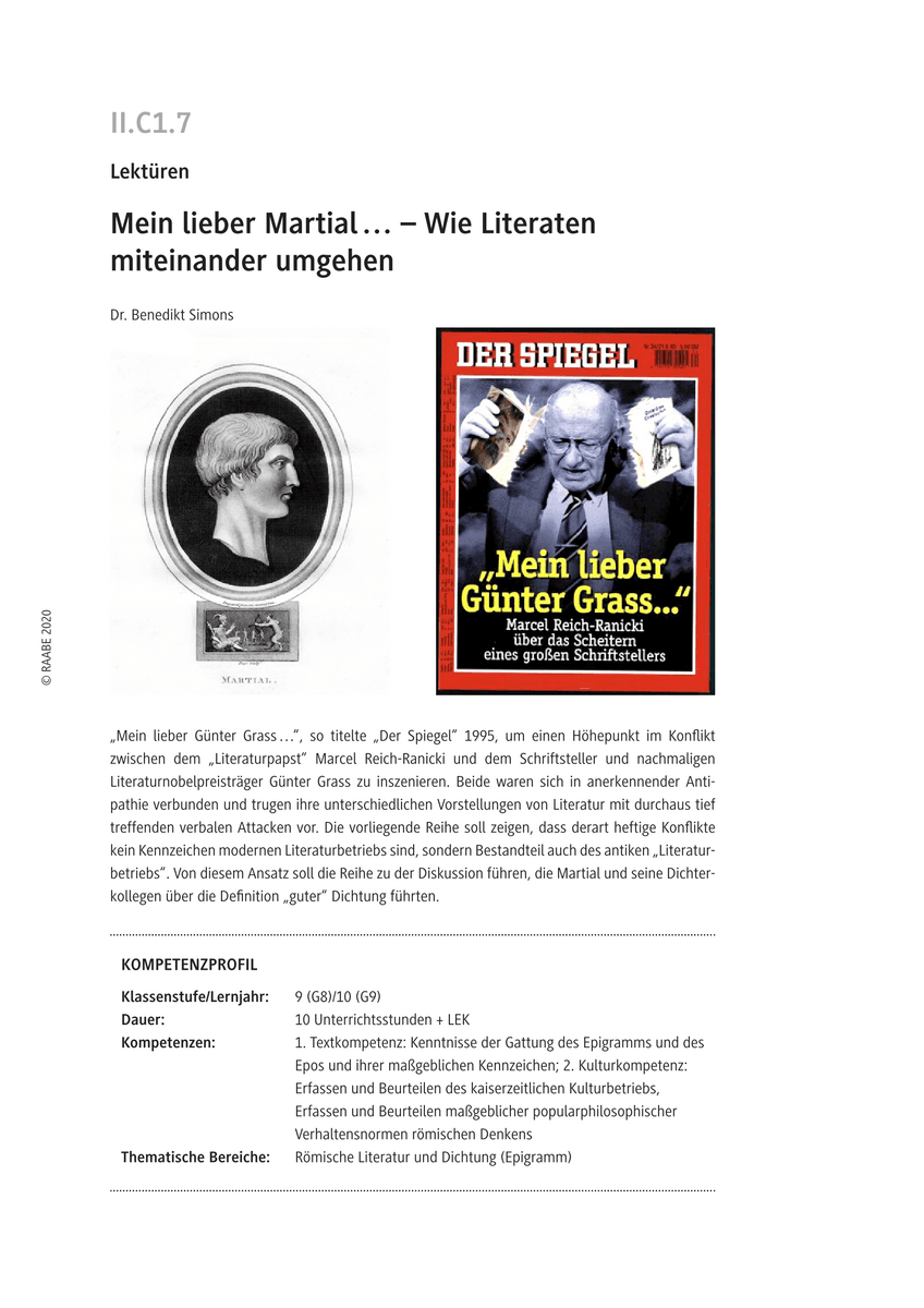 Mein lieber Martial …