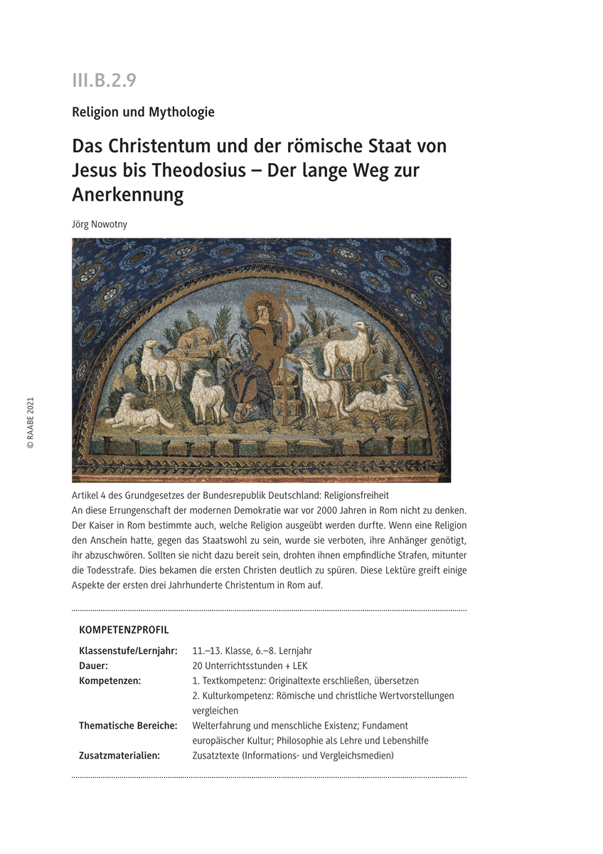 Das Christentum und der römische Staat von Jesus bis Theodosius