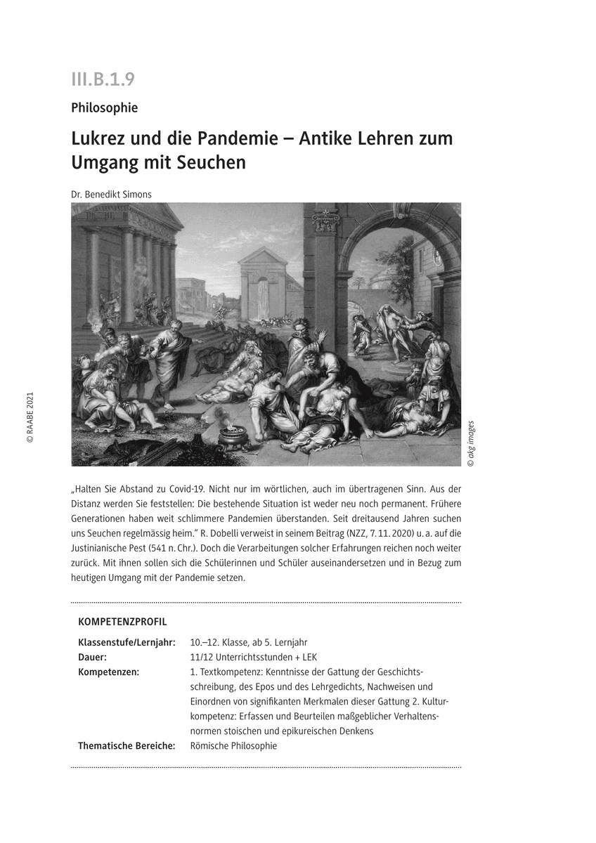 Lukrez und die Pandemie