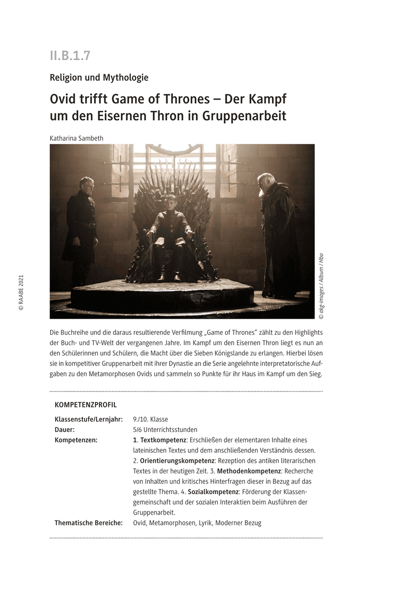 Ovid trifft Game of Thrones