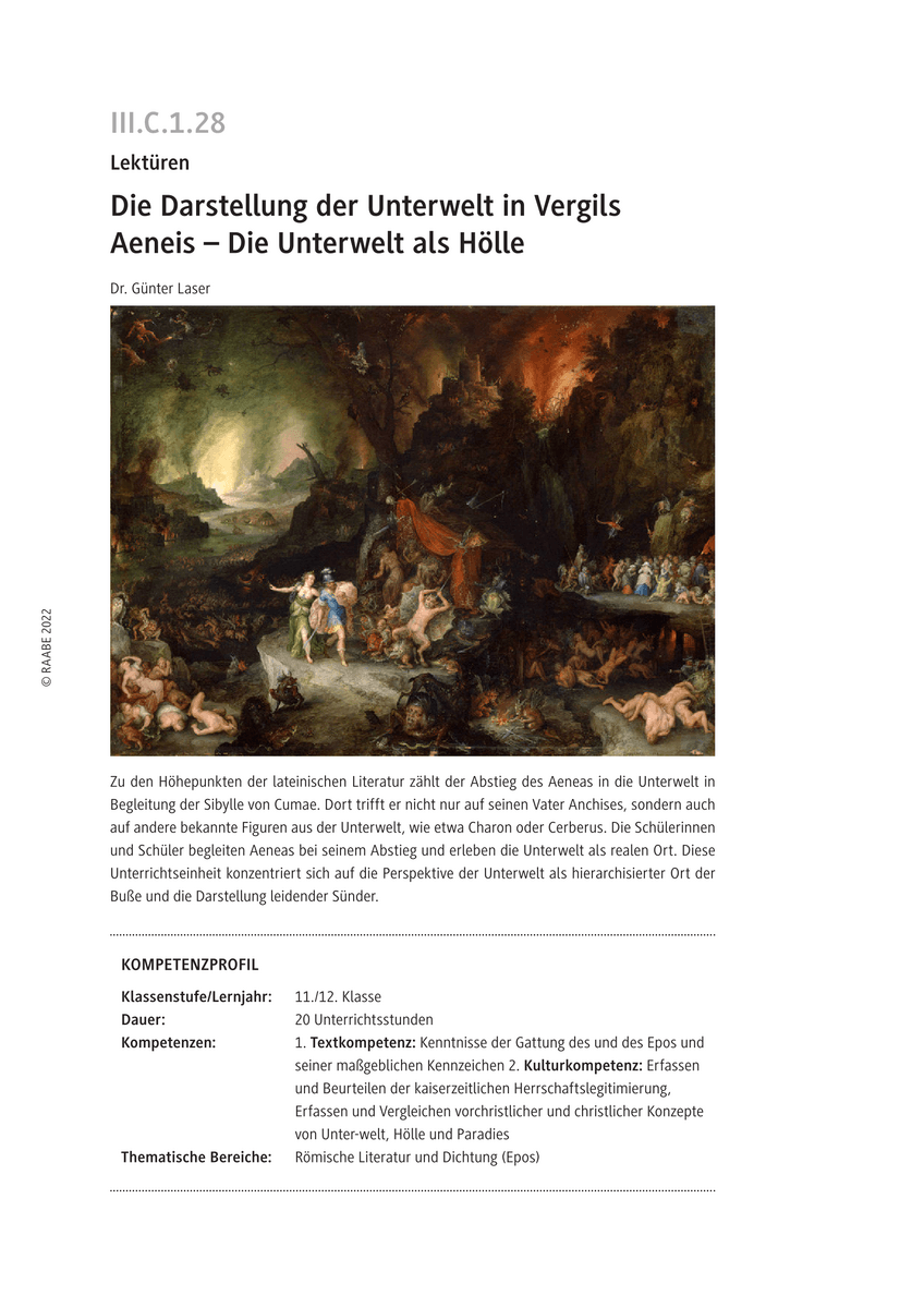 Die Darstellung der Unterwelt in Vergils Aeneis