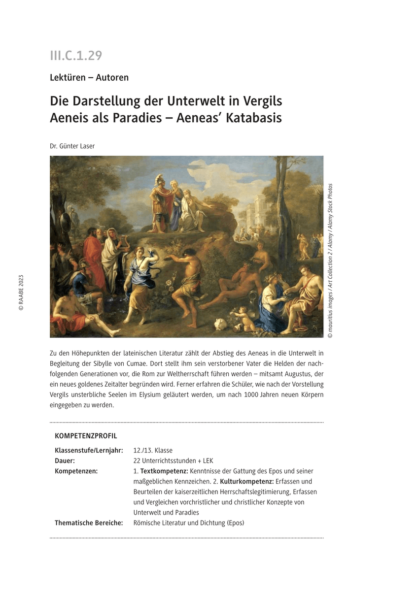 Die Darstellung der Unterwelt in Vergils Aeneis als Paradies
