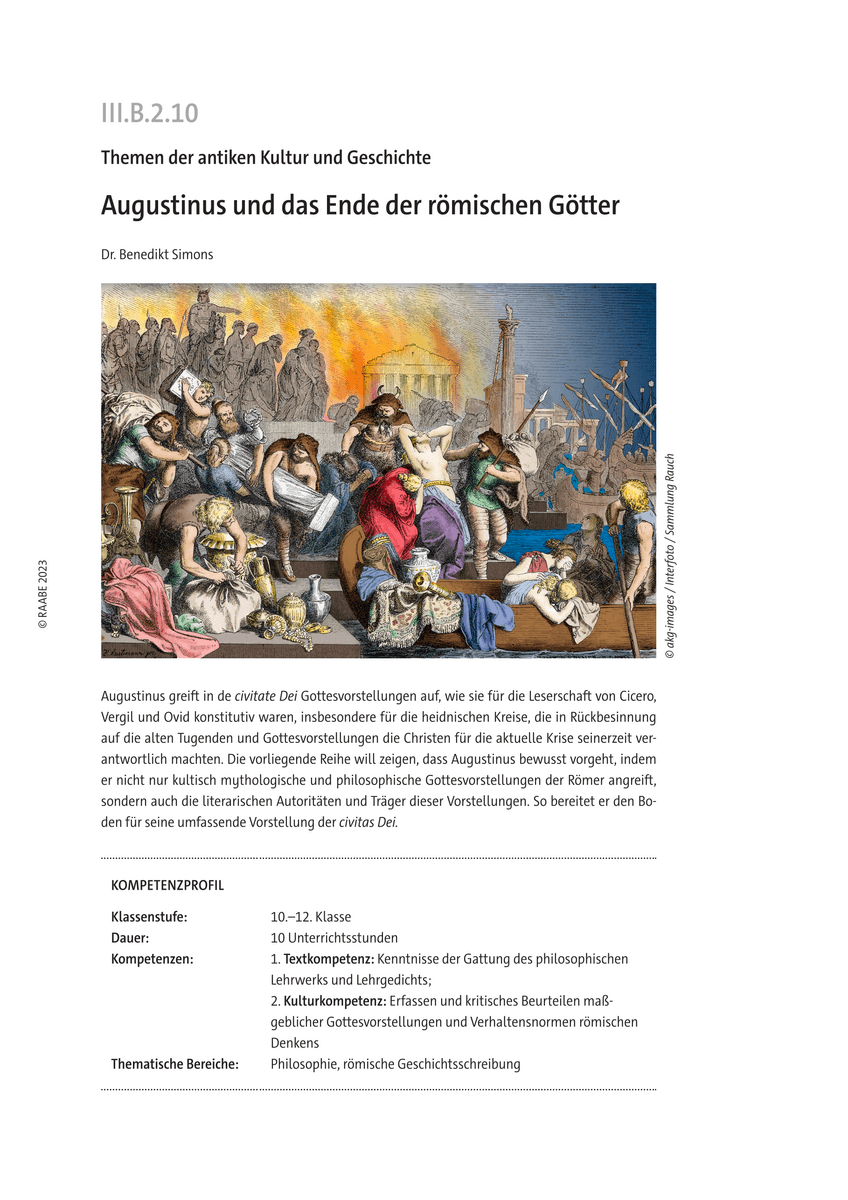 Augustinus und das Ende der römischen Götter