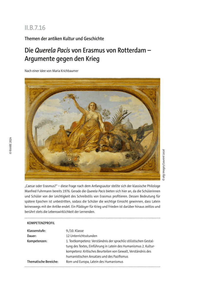 Die Querela Pacis von Erasmus von Rotterdam