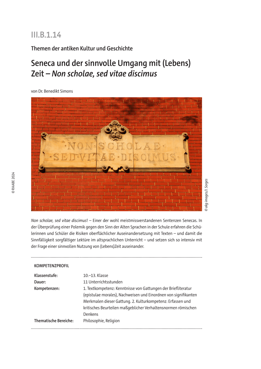 Seneca und der sinnvolle Umgang mit (Lebens)Zeit