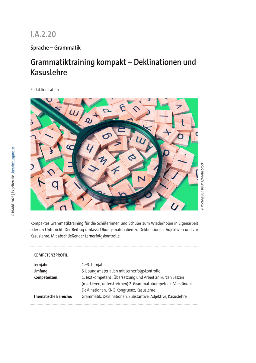 Grammatiktraining kompakt: Deklinationen und Kasuslehre