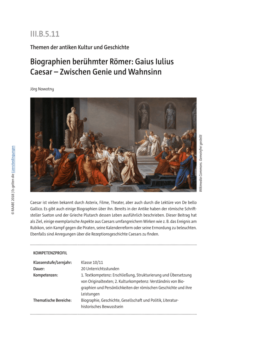 Biographien berühmter Römer: Gaius Iulius Caesar