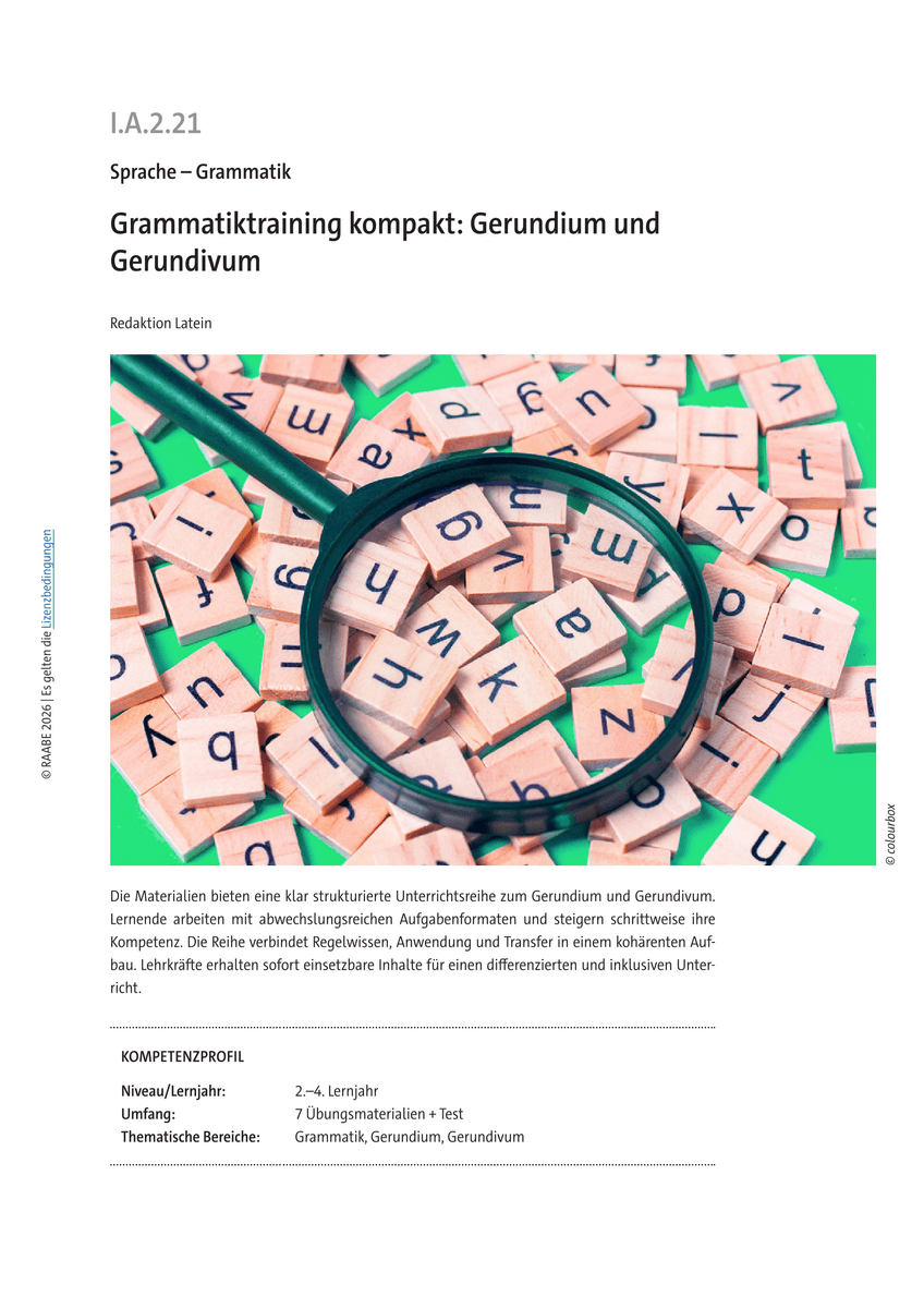 Grammatiktraining kompakt: Gerundium und Gerundivum