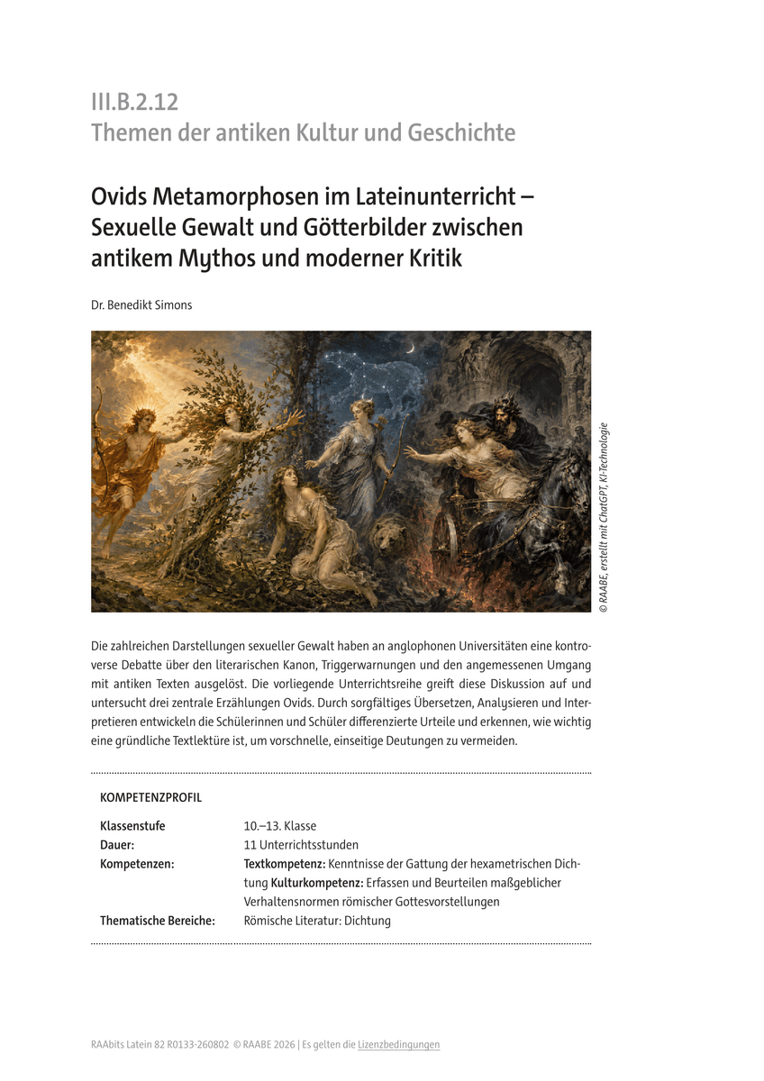 Ovids Metamorphosen im Lateinunterricht
