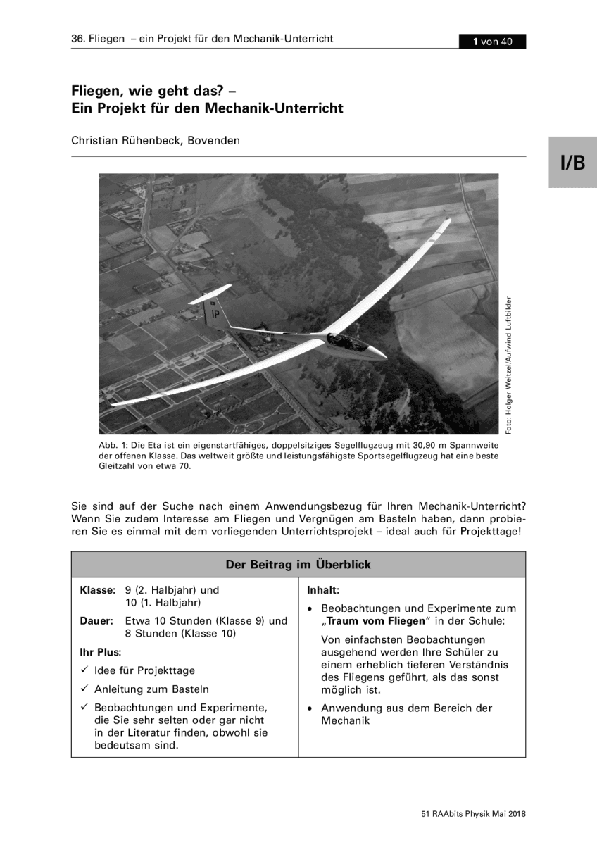 Fliegen, wie geht das?