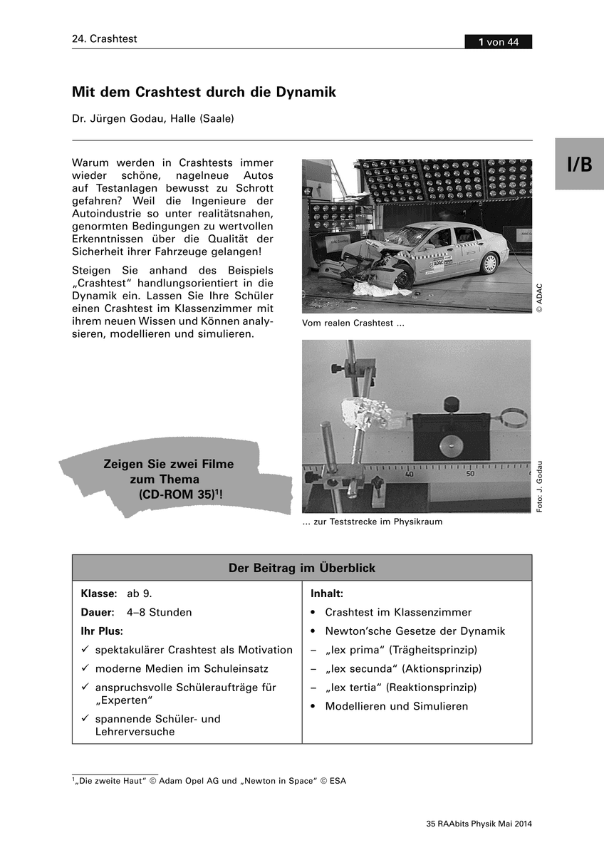 Mit dem Crashtest durch die Dynamik