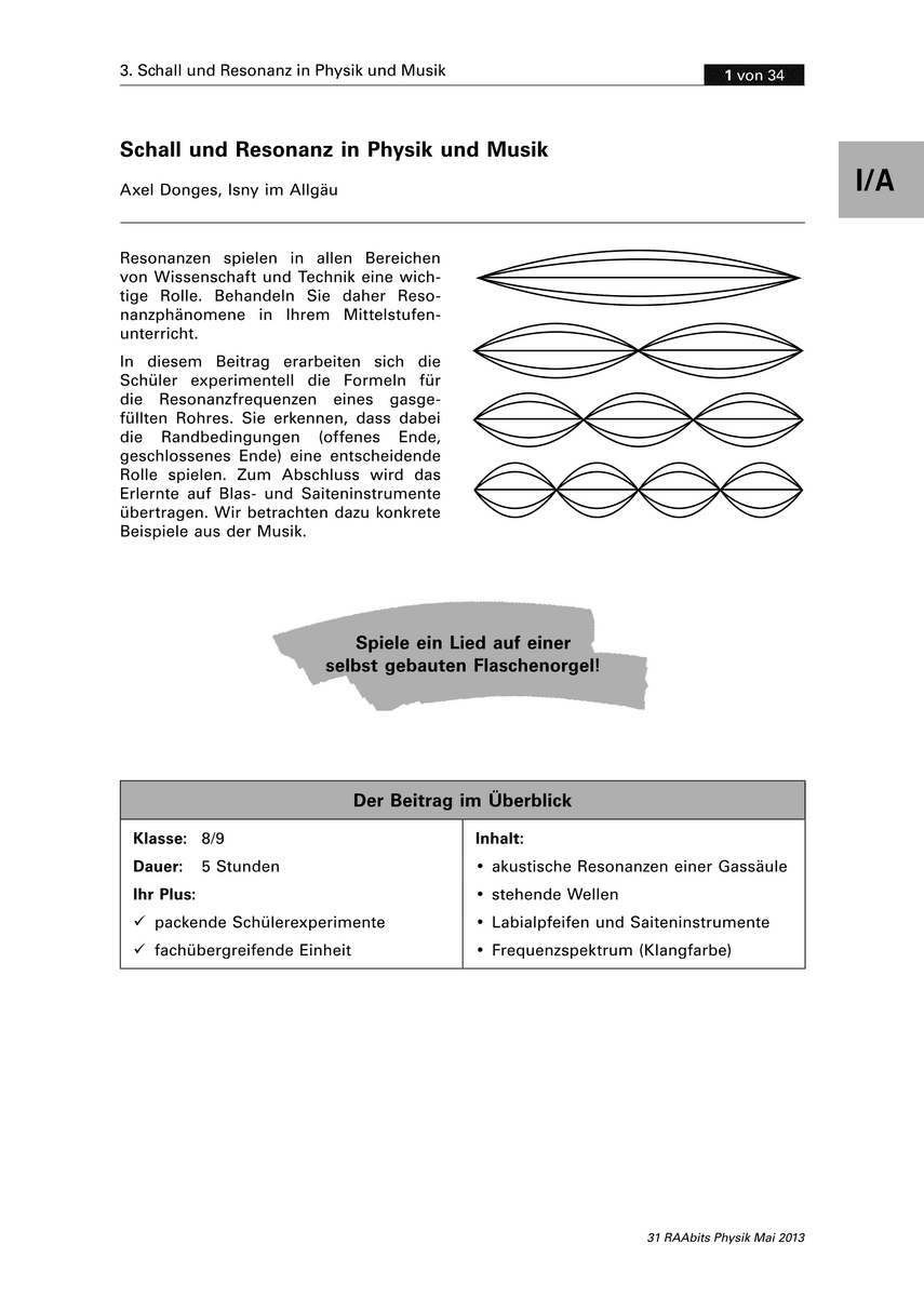 Schall und Resonanz in Physik und Musik
