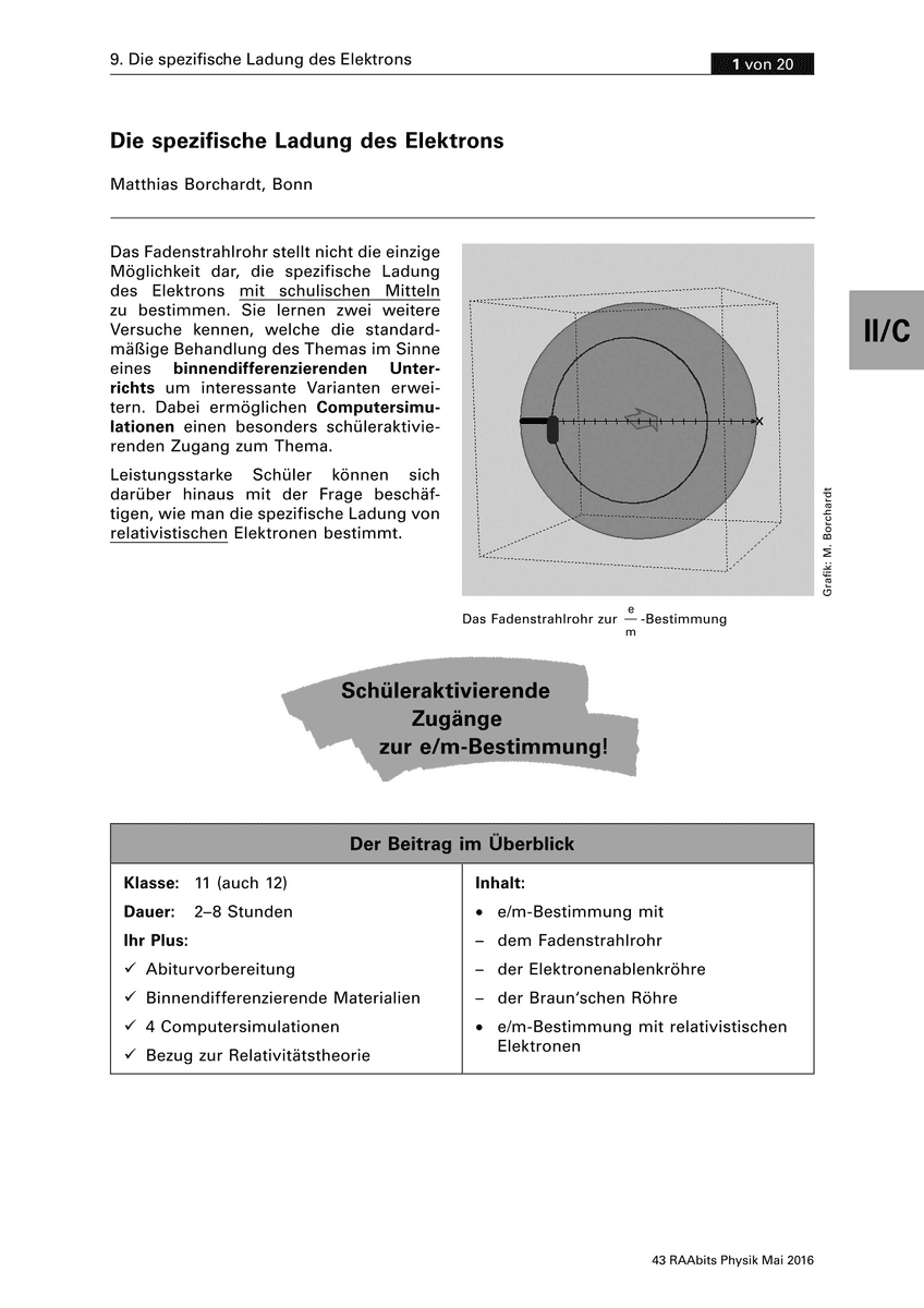 Die spezifische Ladung des Elektrons