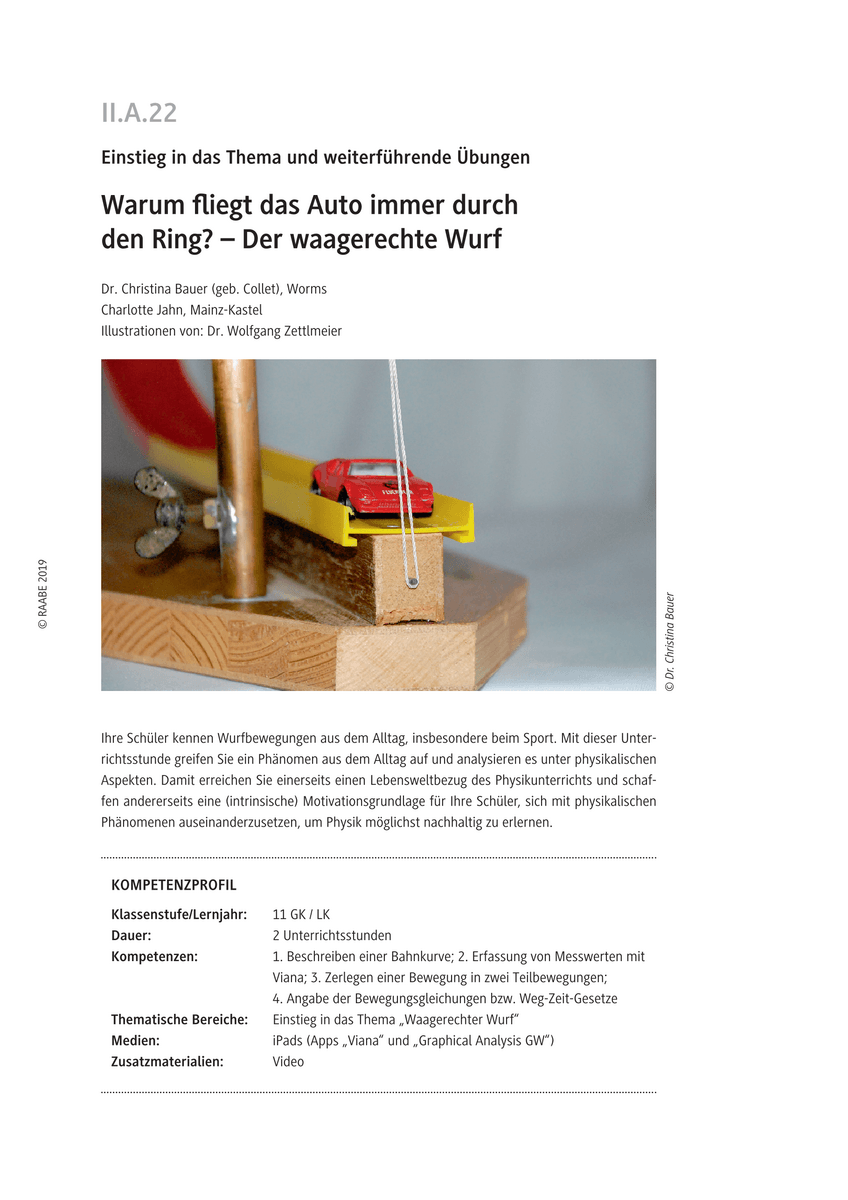 Warum fliegt das Auto immer durch den Ring?