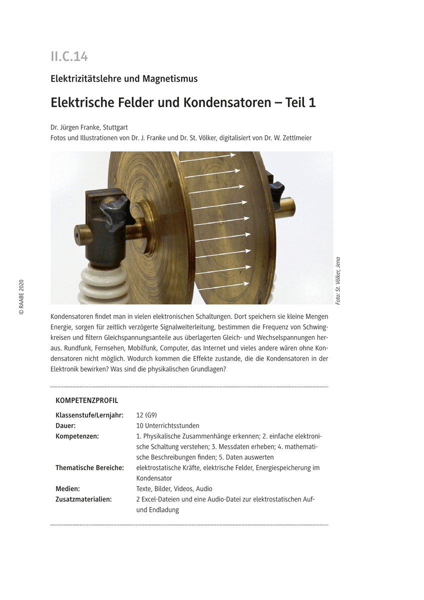 Elektrische Felder und Kondensatoren