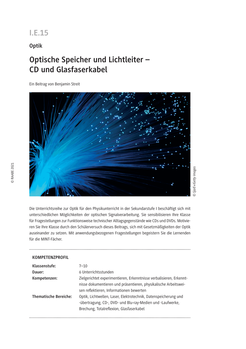Optische Speicher und Lichtleiter