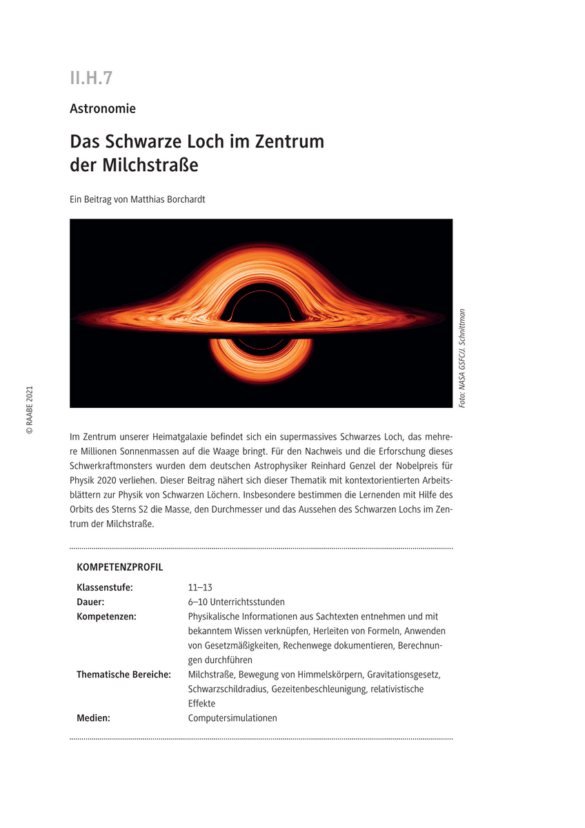 Das Schwarze Loch im Zentrum der Milchstraße