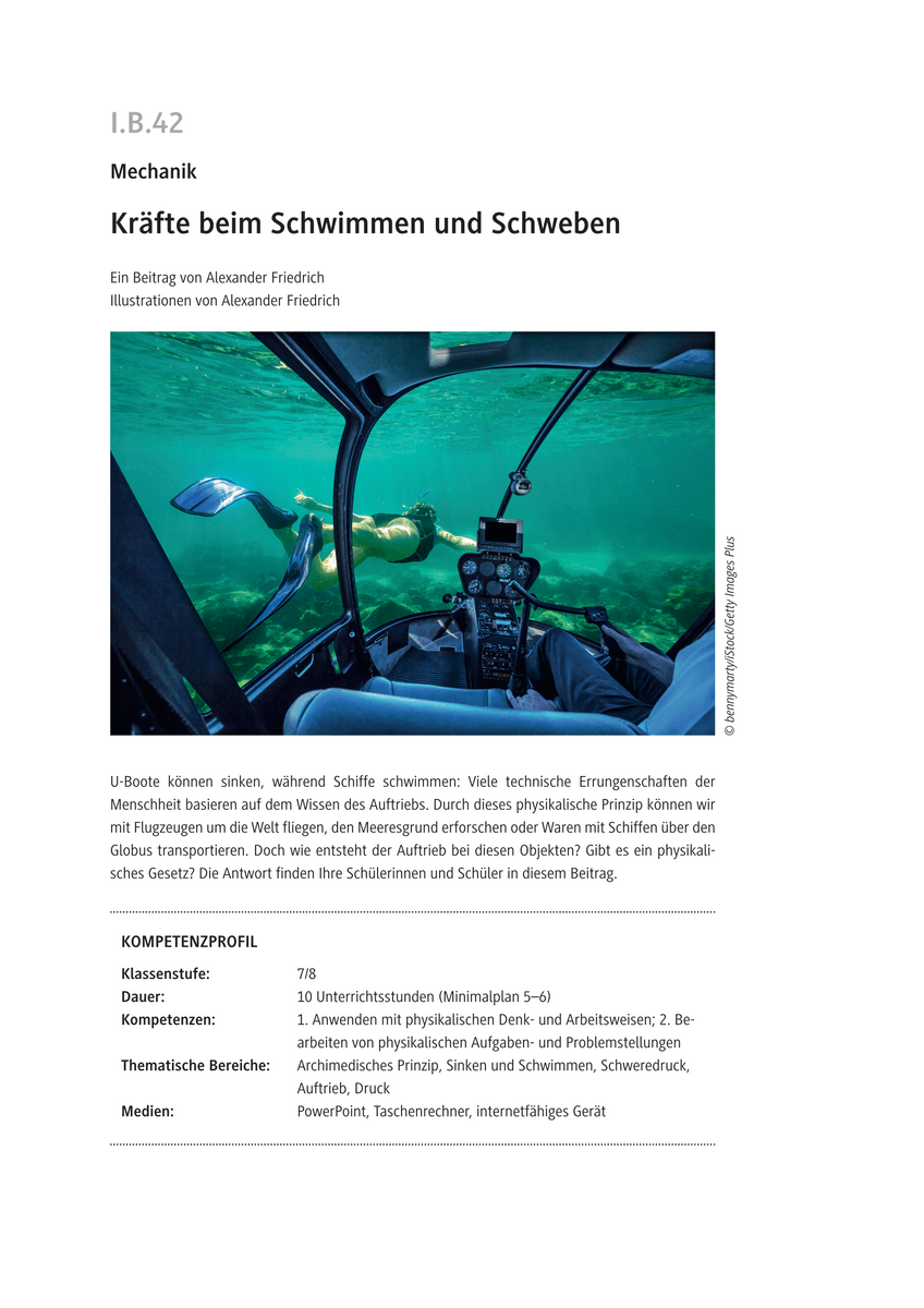 Kräfte beim Schwimmen und Schweben