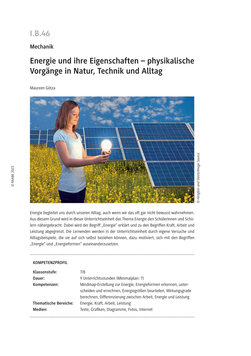 Energie und ihre Eigenschaften