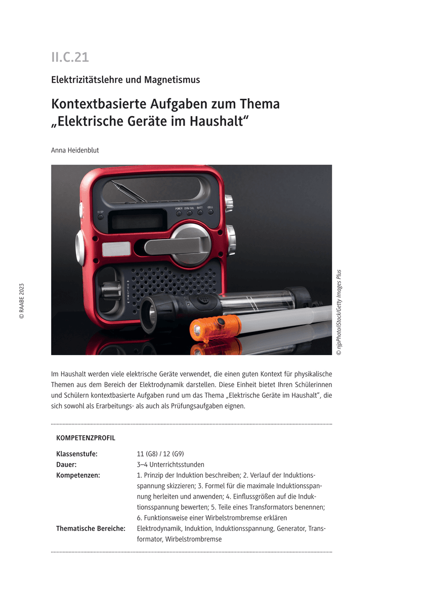 Kontextbasierte Aufgaben zum Thema „Elektrische Geräte im Haushalt“