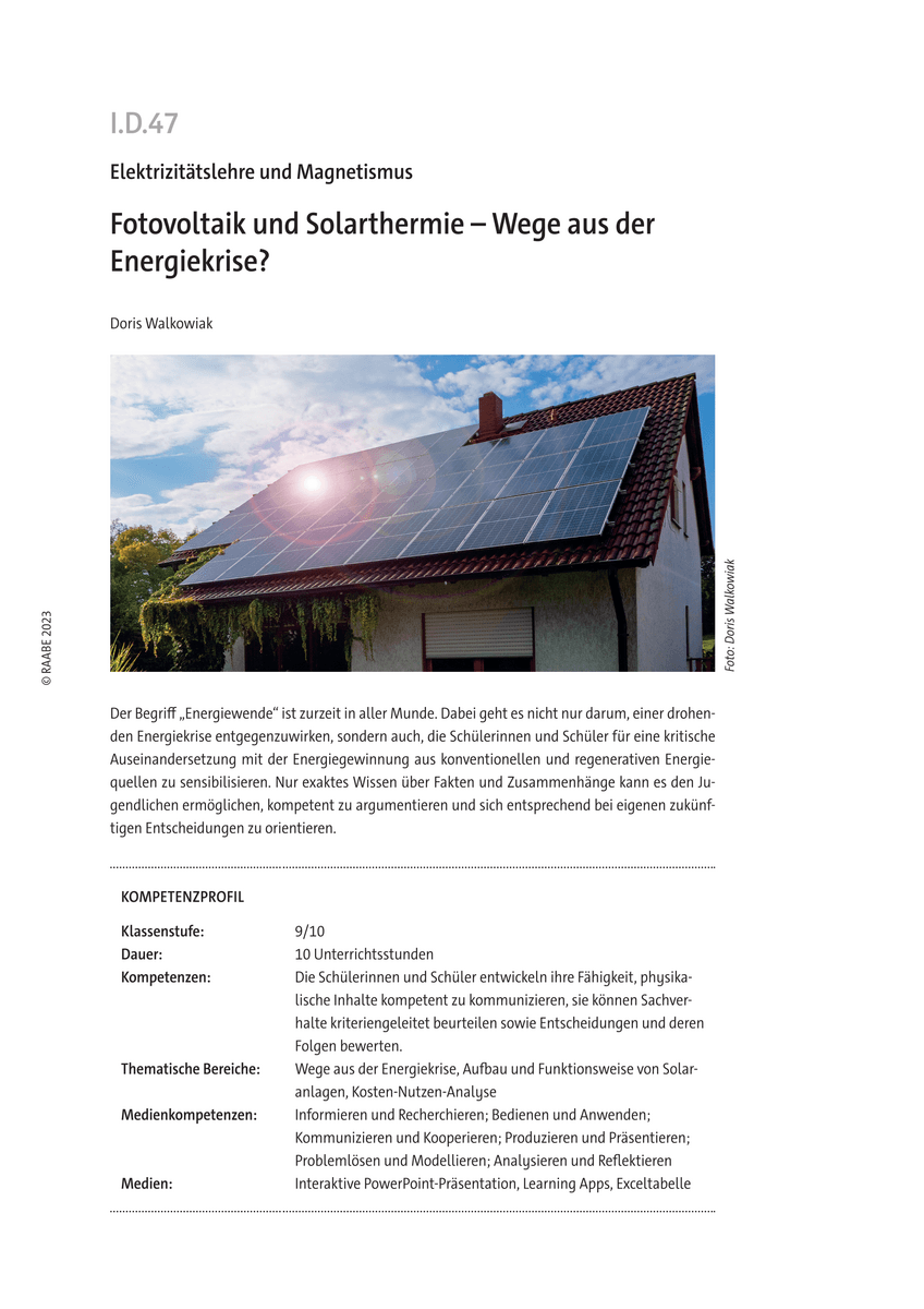 Fotovoltaik und Solarthermie