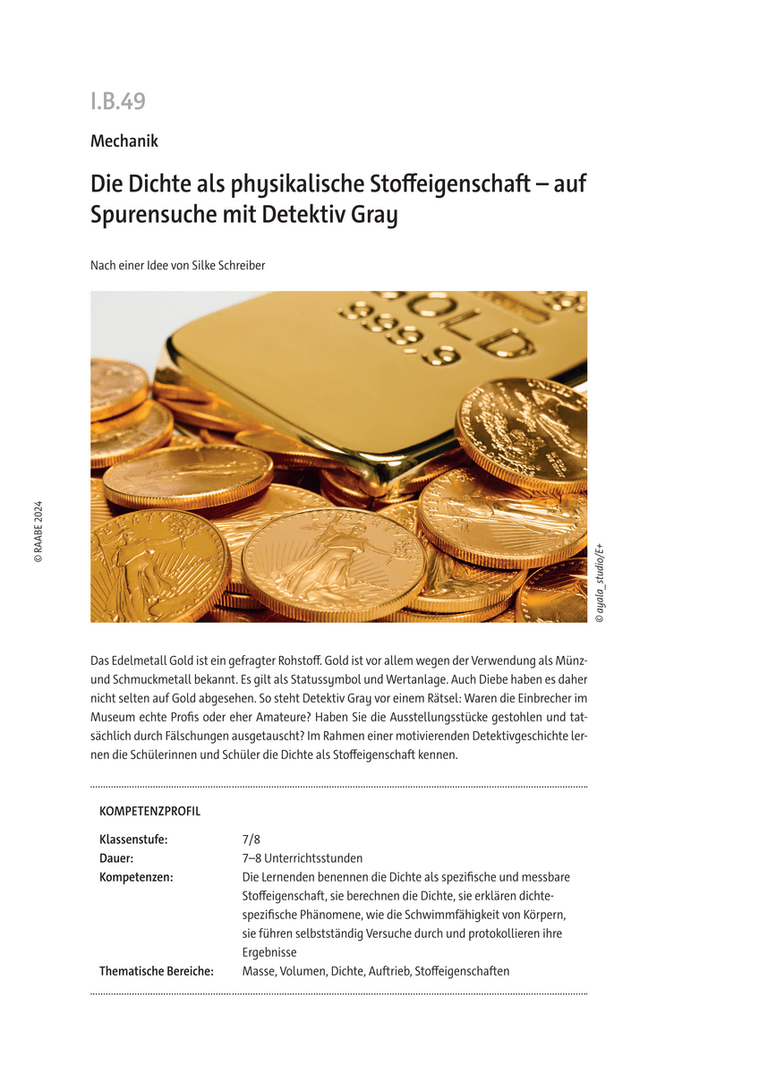Die Dichte als physikalische Stoffeigenschaft
