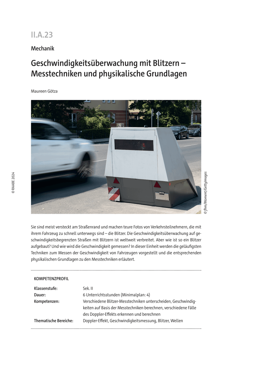Geschwindigkeitsüberwachung mit Blitzern