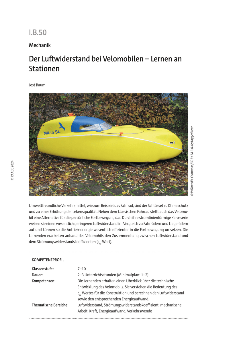 Der Luftwiderstand bei Velomobilen