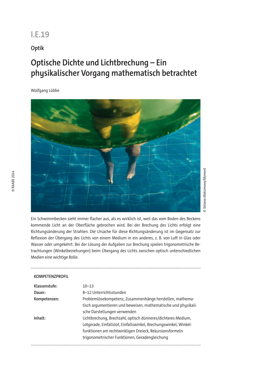 Optische Dichte und Lichtbrechung