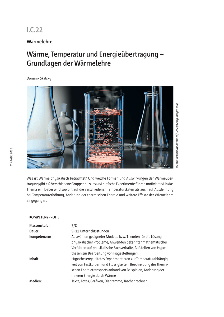 Wärme, Temperatur und Energieübertragung