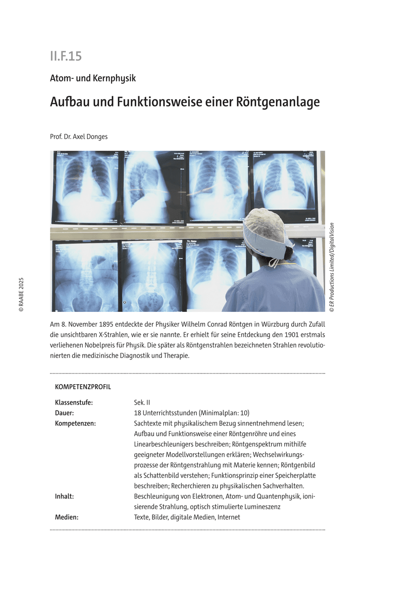 Aufbau und Funktionsweise einer Röntgenanlage