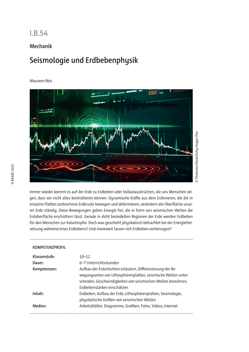 Seismologie und Erdbebenphysik