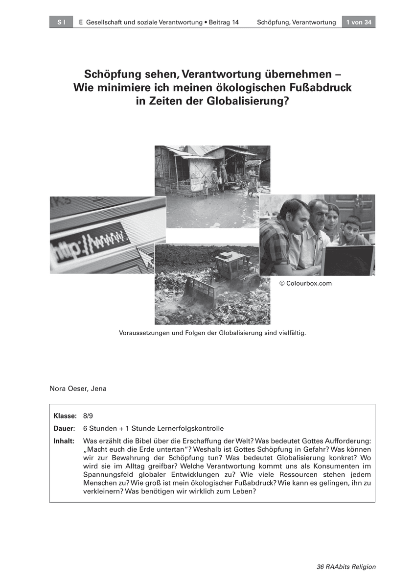 Schöpfung sehen, Verantwortung übernehmen