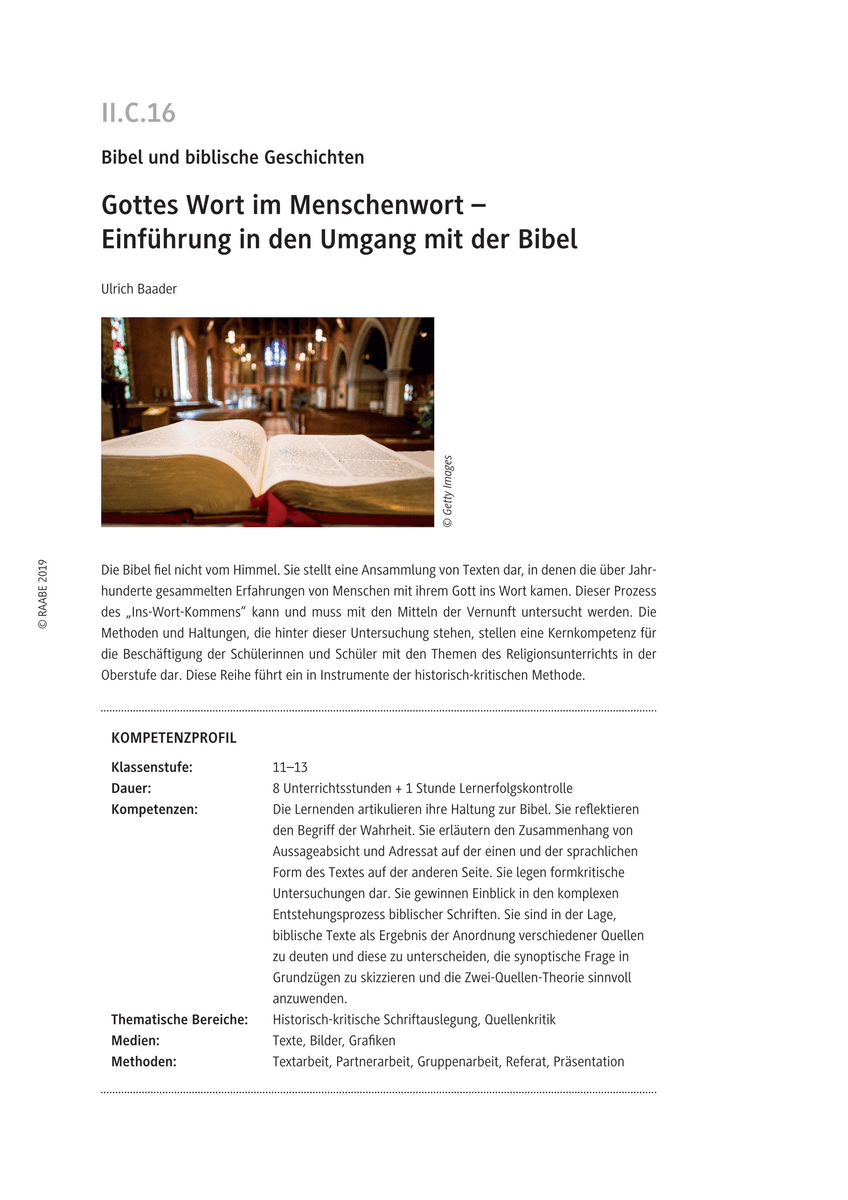 Gottes Wort im Menschenwort