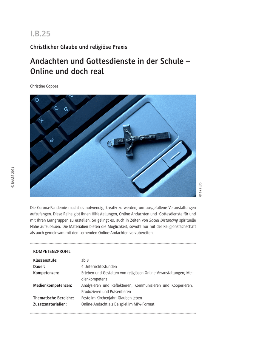 Andachten und Gottesdienste in der Schule