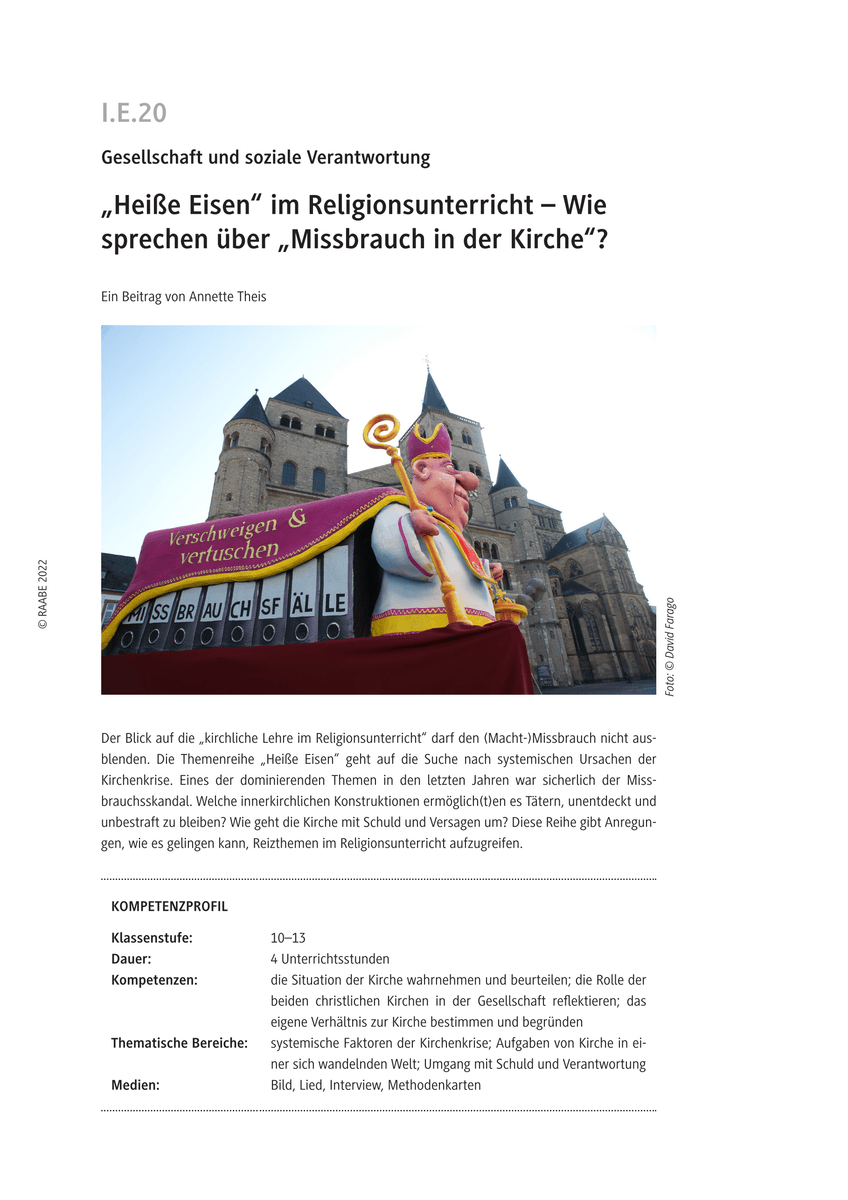 „Heiße Eisen“ im Religionsunterricht