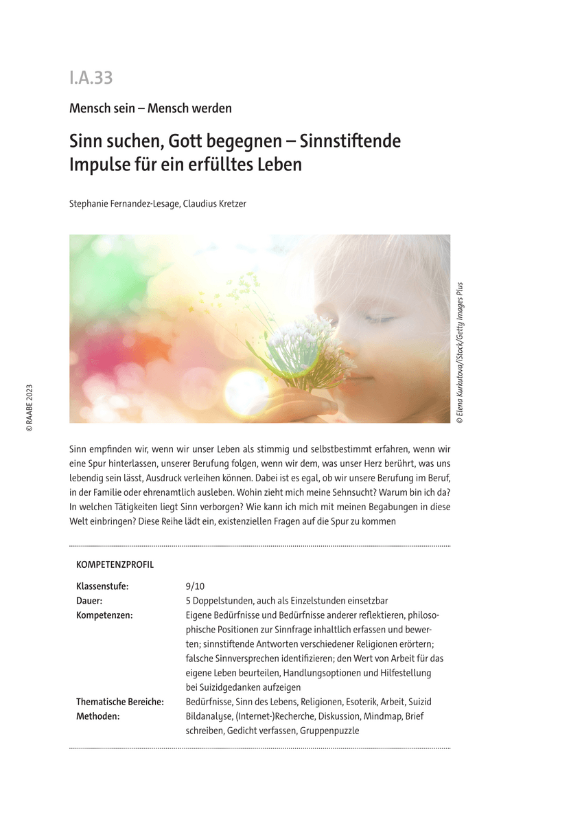 Sinn suchen, Gott begegnen