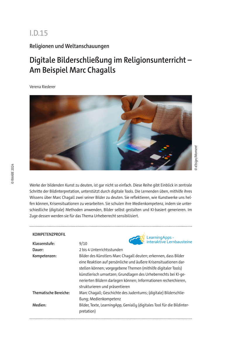 Digitale Bilderschließung im Religionsunterricht