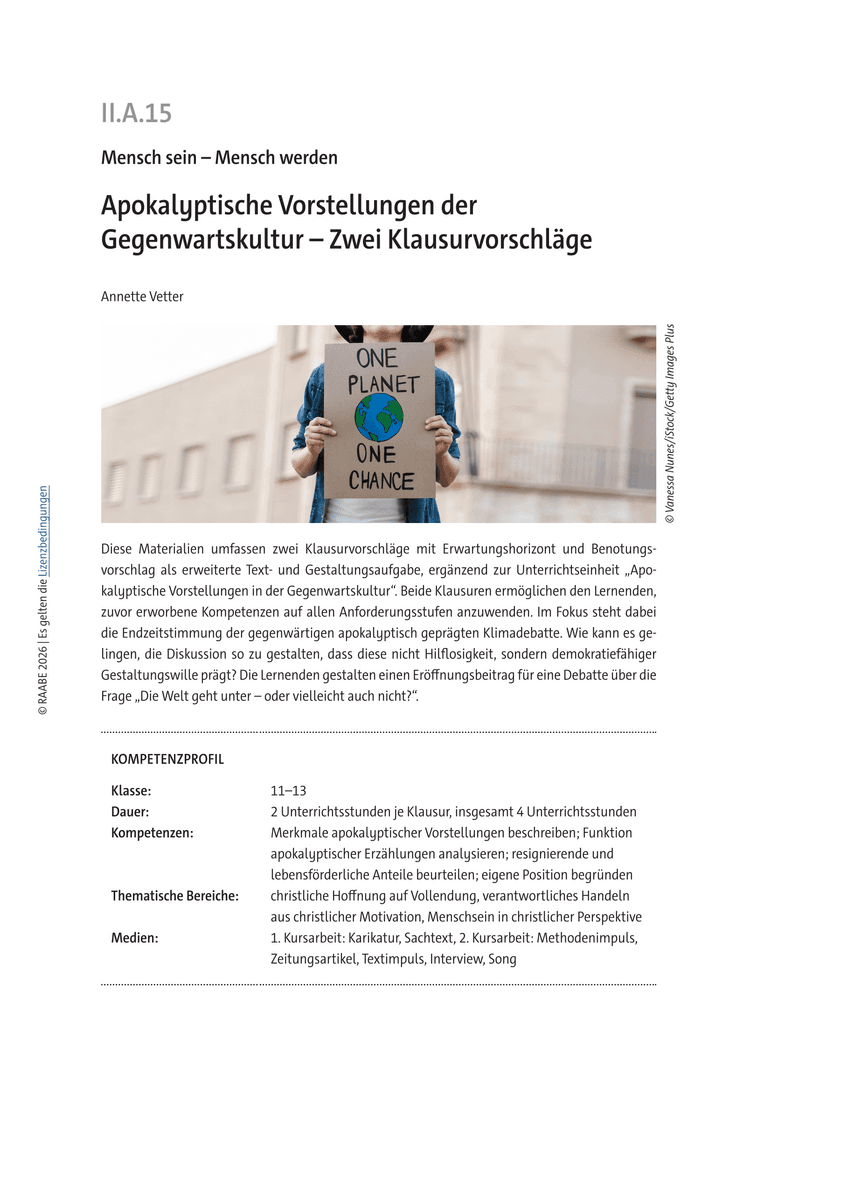 Apokalyptische Vorstellungen der Gegenwartskultur
