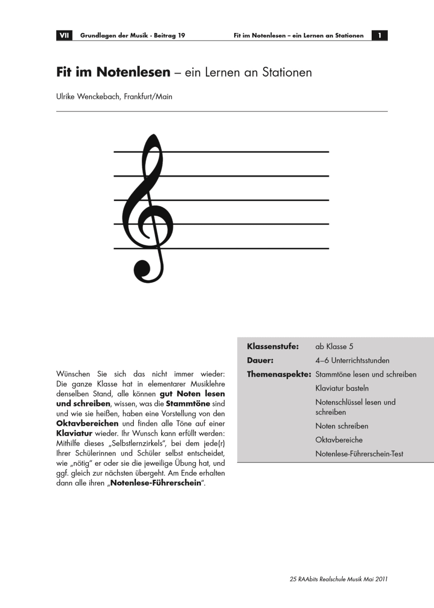 Fit im Notenlesen