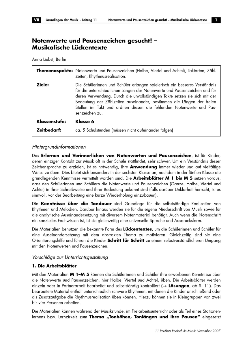 Notenwerte und Pausenzeichen gesucht!