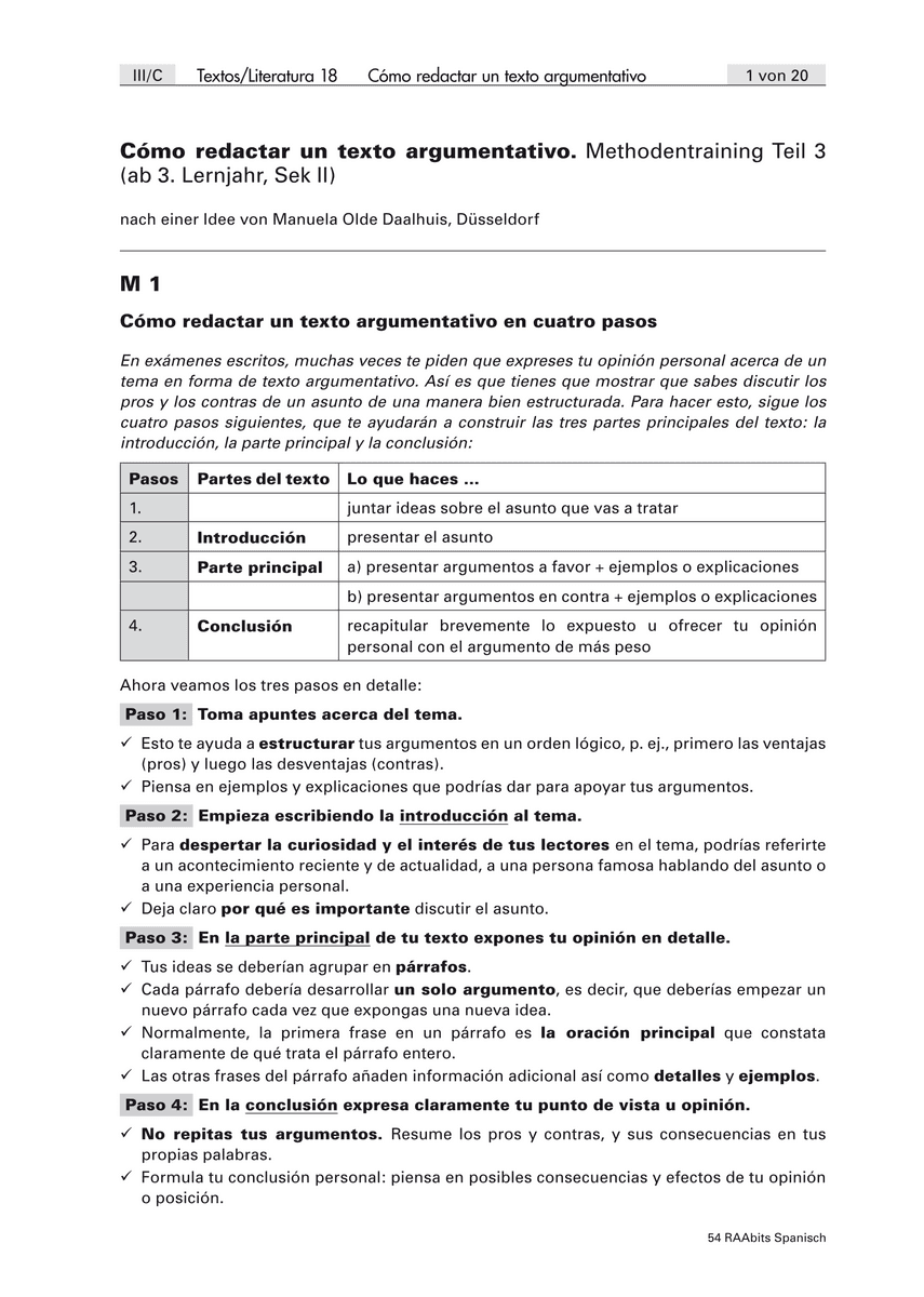 Cómo redactar un texto argumentativo