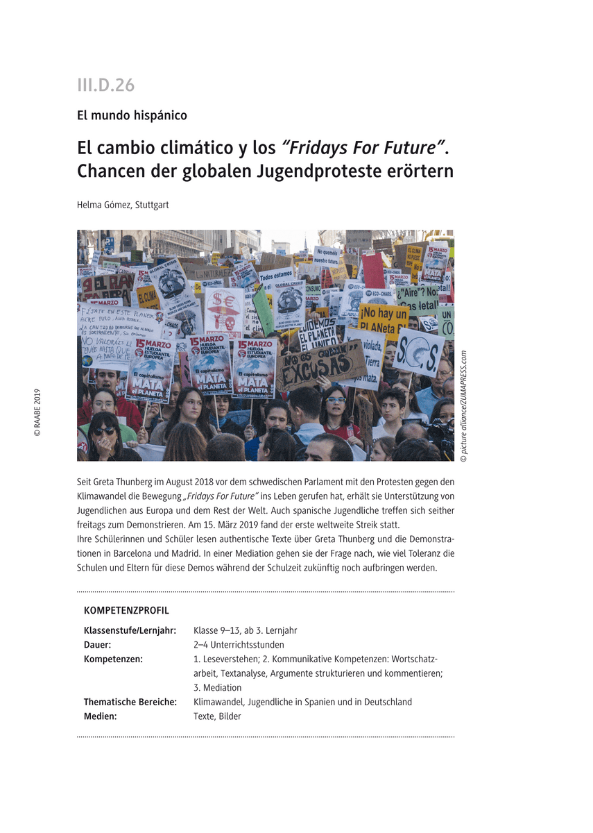 El cambio climático y los „Fridays For Future“