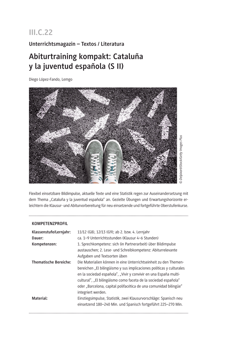 Abiturtraining kompakt: Cataluña y la juventud española