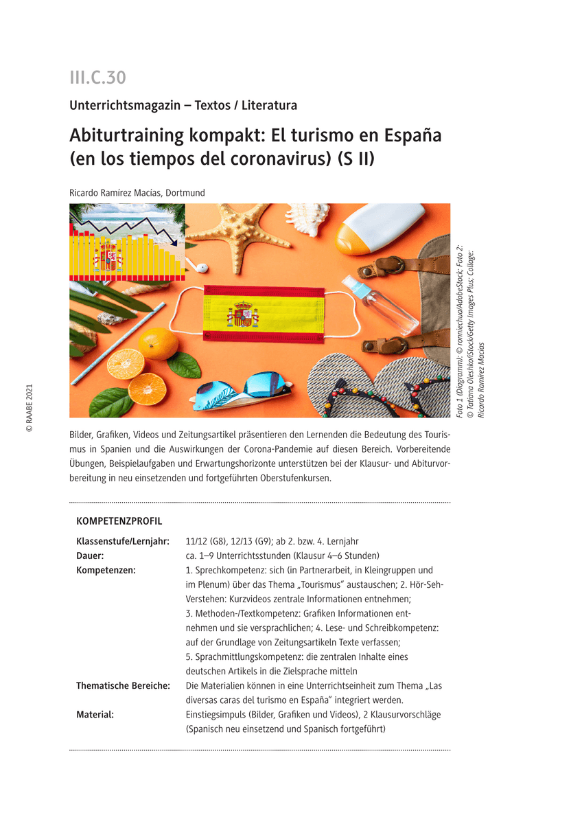 Abiturtraining kompakt: El turismo en España (en los tiempos del coronavirus)