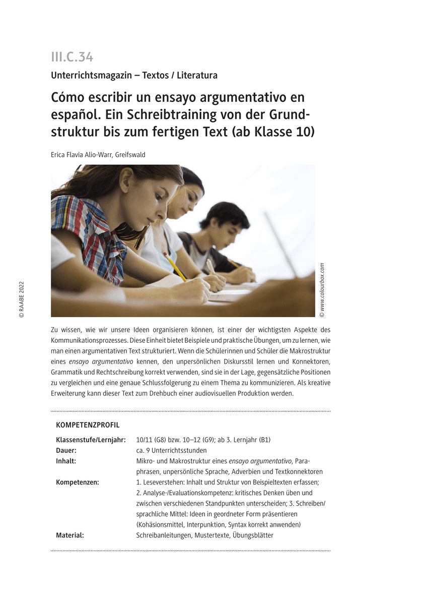Cómo escribir un ensayo argumentativo en español